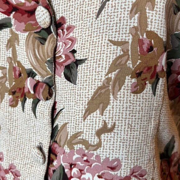 Carol Anderson Tapestry Floral Vest Cream Baroque Brocade Waistcoat Large - Picture 4 of 8